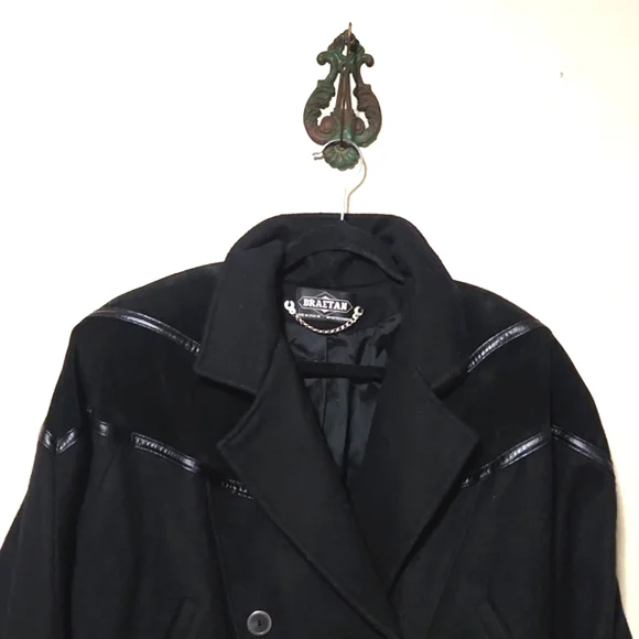Braetan Vintage Union Made Double Breasted Cropped Jacket Suede Accents Size Med - Picture 3 of 15